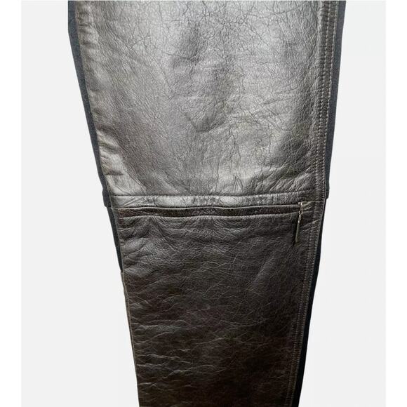 Harley Davidson Women's 8 Vapor Mixed Media Heavy Leather Moto Riding Pant Black - Picture 7 of 9